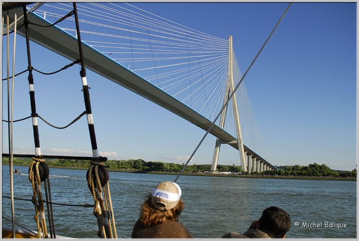 Descente Seine Pont de Normandie